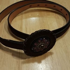 Fred Coen Santa Fe Belt with Oval Beaded Buckle Vintage